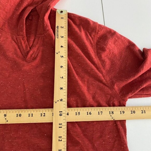 Lucky Brand Snow Heather Hoodie Pullover Mens Medium Red White Speckled - Picture 8 of 9